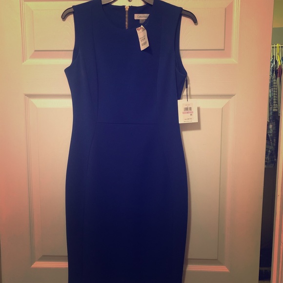 sapphire blue sheath dress
